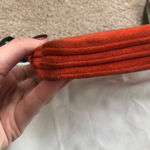 CÉLINE Suede 3-Fold Orange Pouch/ Clutch / Wallet - Picture 4 of 8